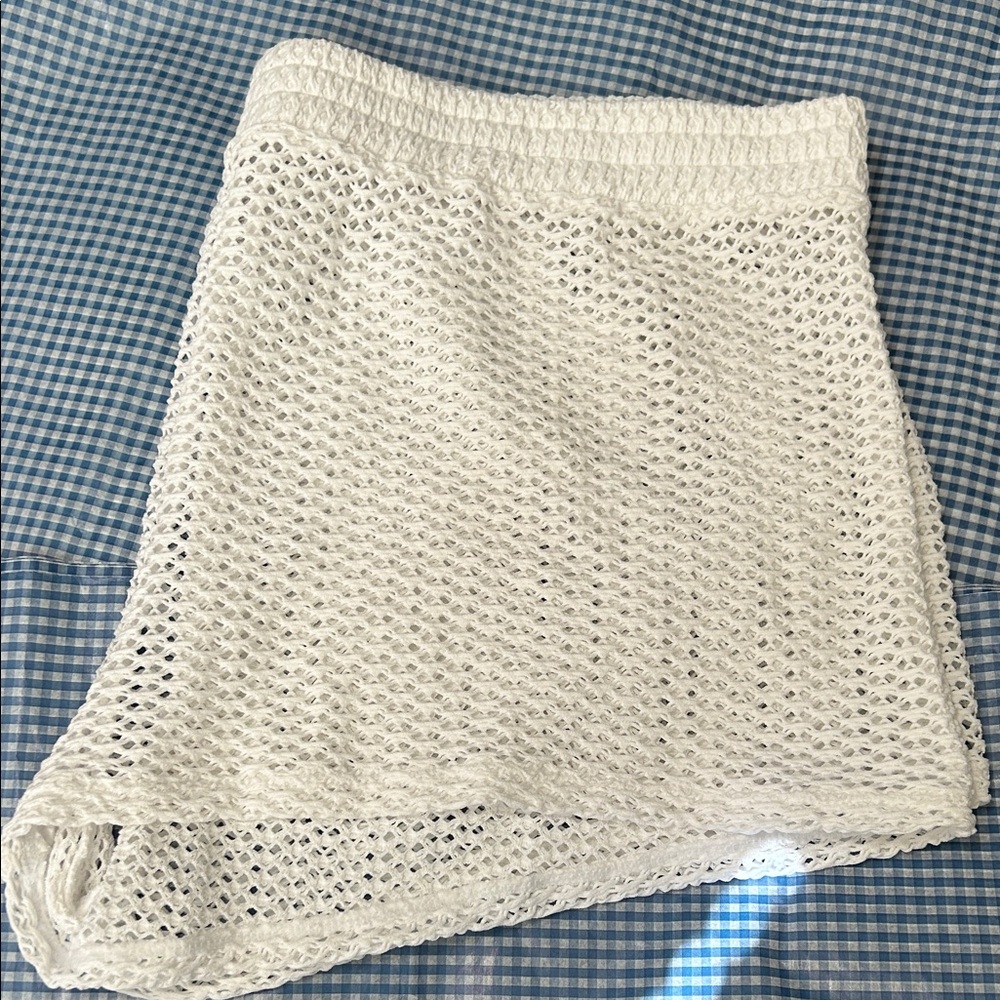 White Crochet Shorts , Bathing suit Cover